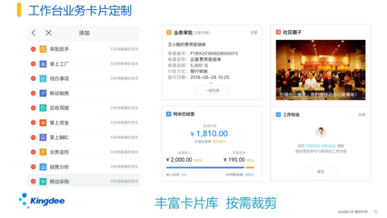 金蝶云星空是金蝶集團面向中小型企業(yè)的一個核心產品。作為核心應用的移動應用,我們提供了基于云之家、企業(yè)微信、WeLink、釘釘、小程序等平臺的全面的移動應用套件,可以覆蓋企業(yè)移動化辦公。真正做到高效敏捷,全面移動化的要求。